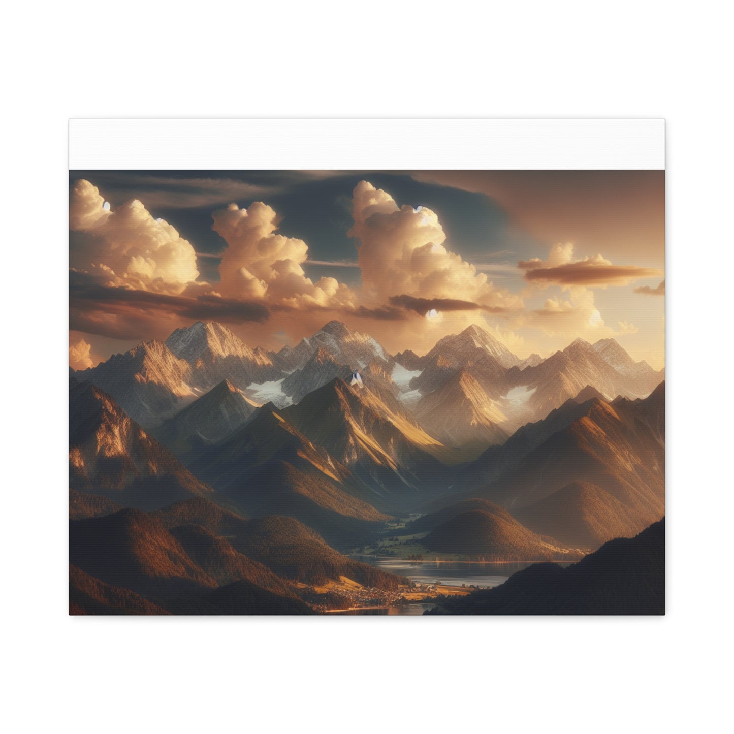 Mountain Landscape Stretched Canvas Print - Nature Wall Art Decor