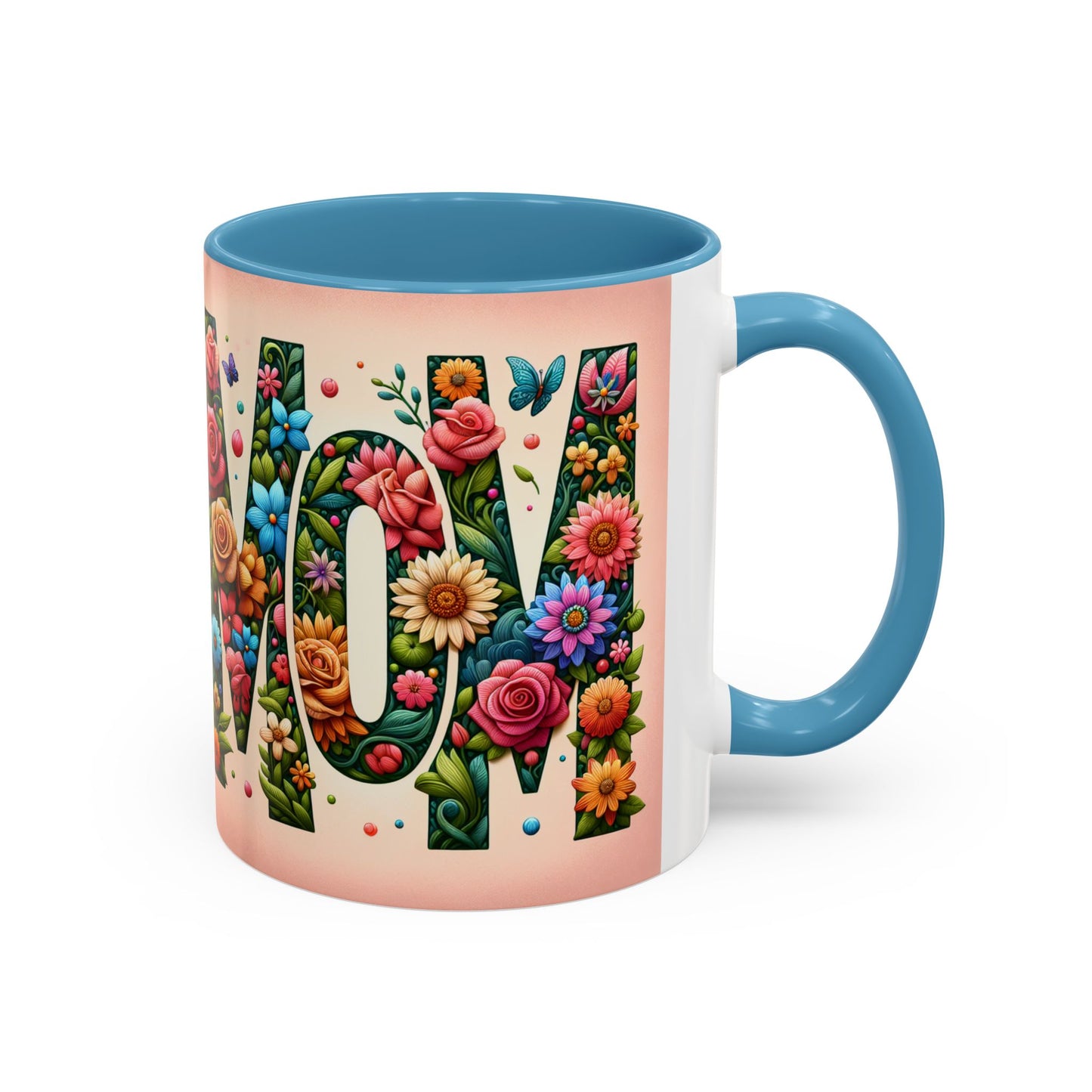 Floral Mom Coffee Mug - Vibrant Pink Accent Cup for Mother's Day & Everyday Use