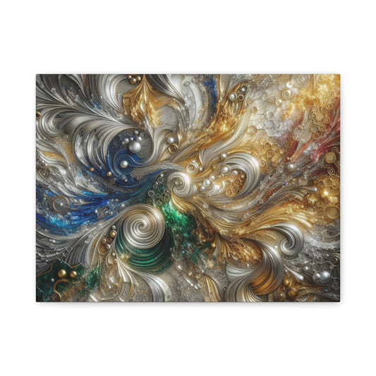 Elegant Abstract Stretched Canvas Art - Matte Finish