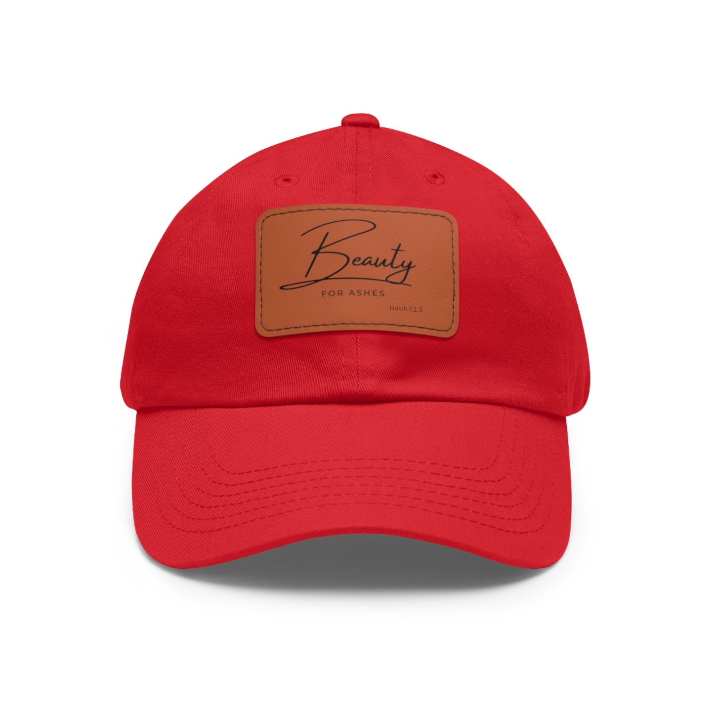 Stylish Dad Hat with Leather Patch - 'Beauty for Ashes'