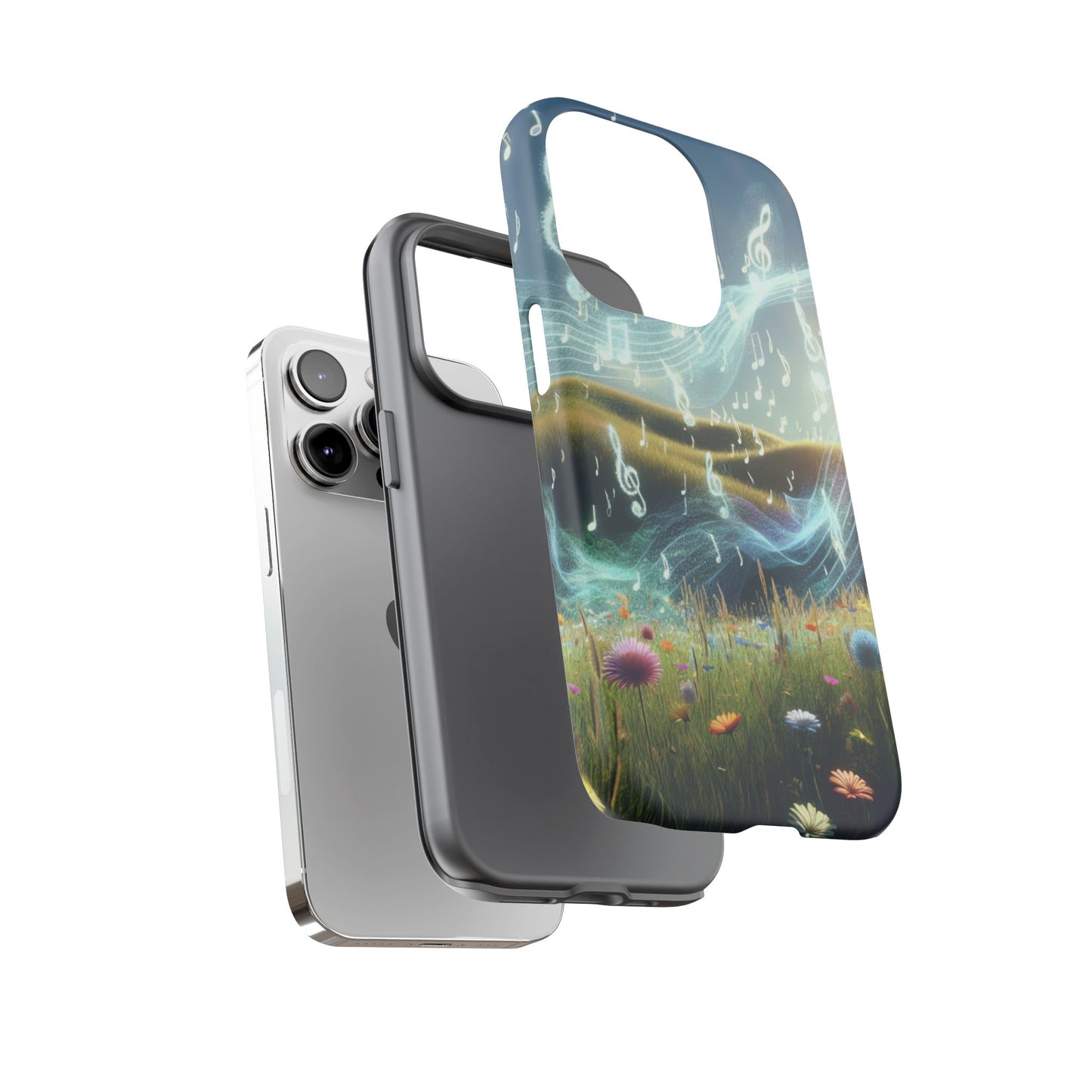 Musical Notes Phone Case - Nature-Inspired Tough Case for Music Lovers