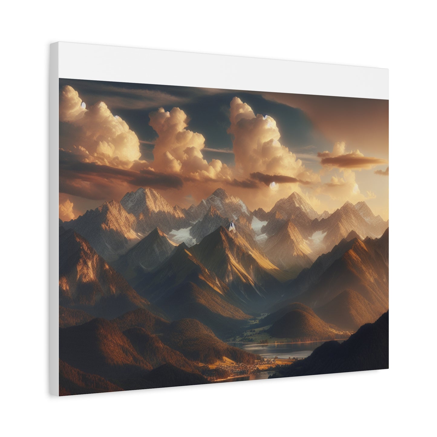 Mountain Landscape Stretched Canvas Print - Nature Wall Art Decor