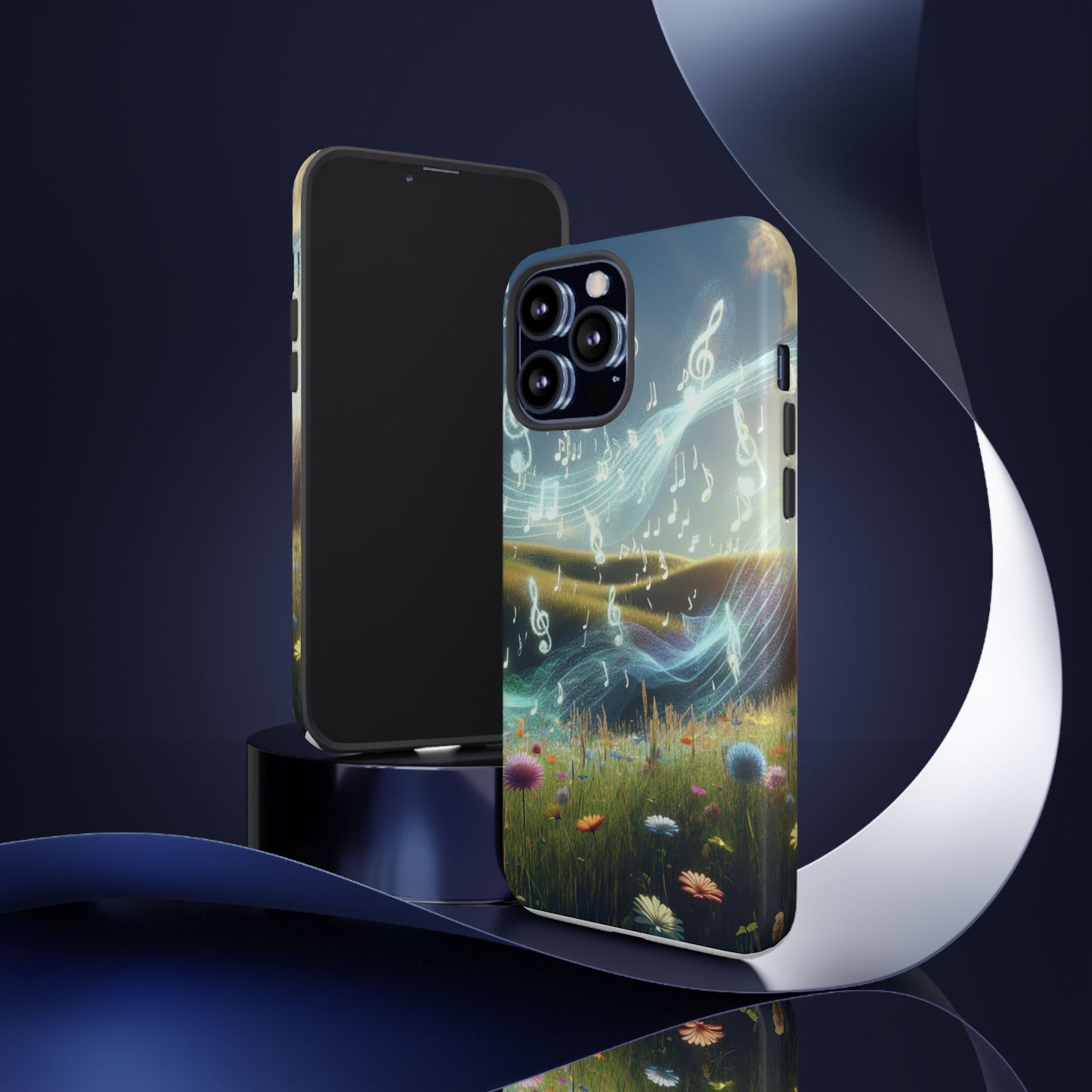 Musical Notes Phone Case - Nature-Inspired Tough Case for Music Lovers