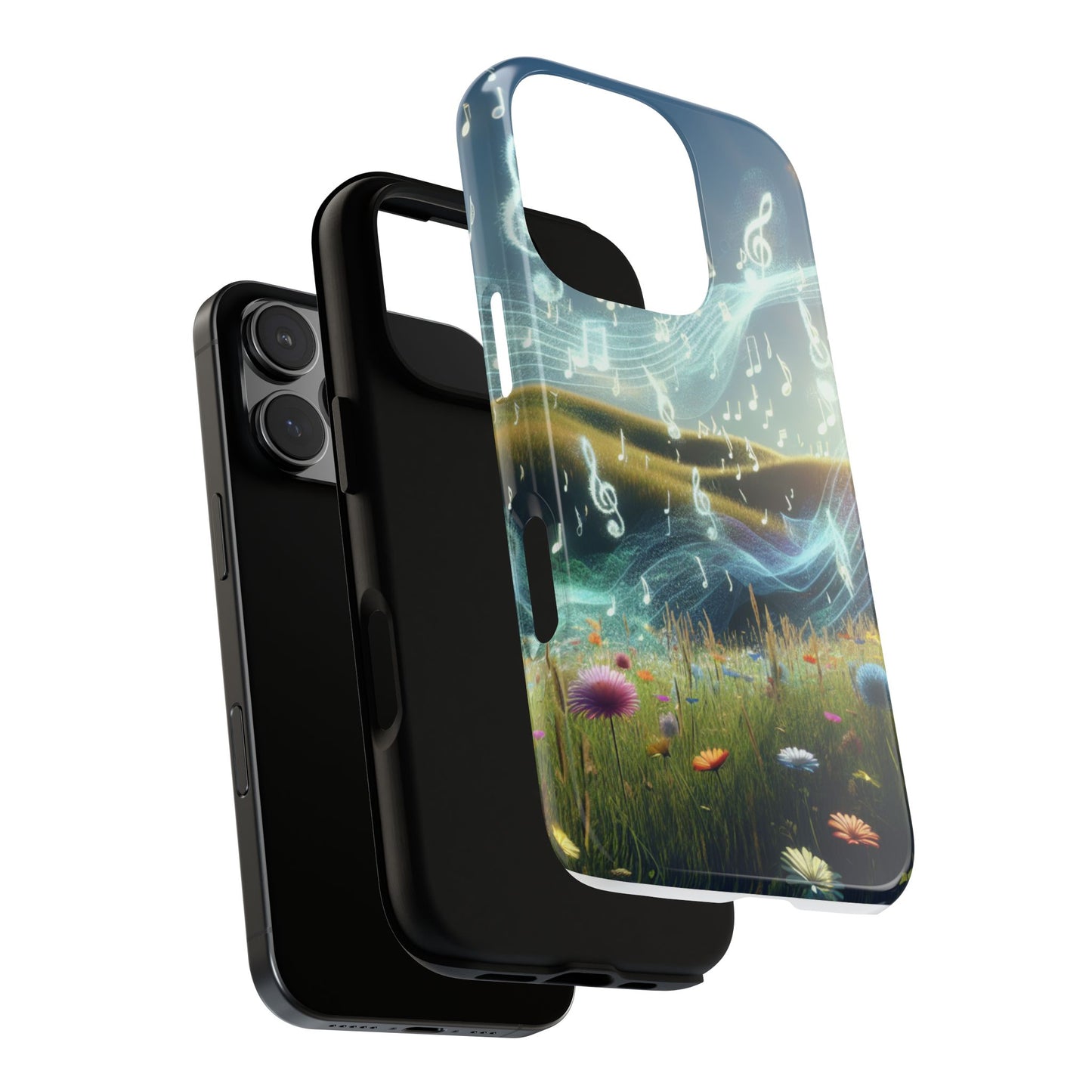 Musical Notes Phone Case - Nature-Inspired Tough Case for Music Lovers