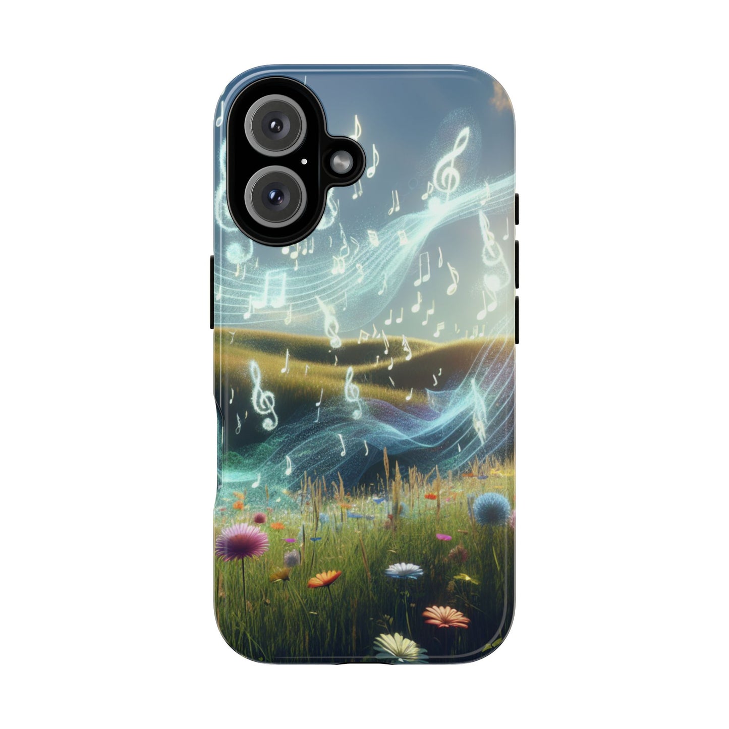 Musical Notes Phone Case - Nature-Inspired Tough Case for Music Lovers