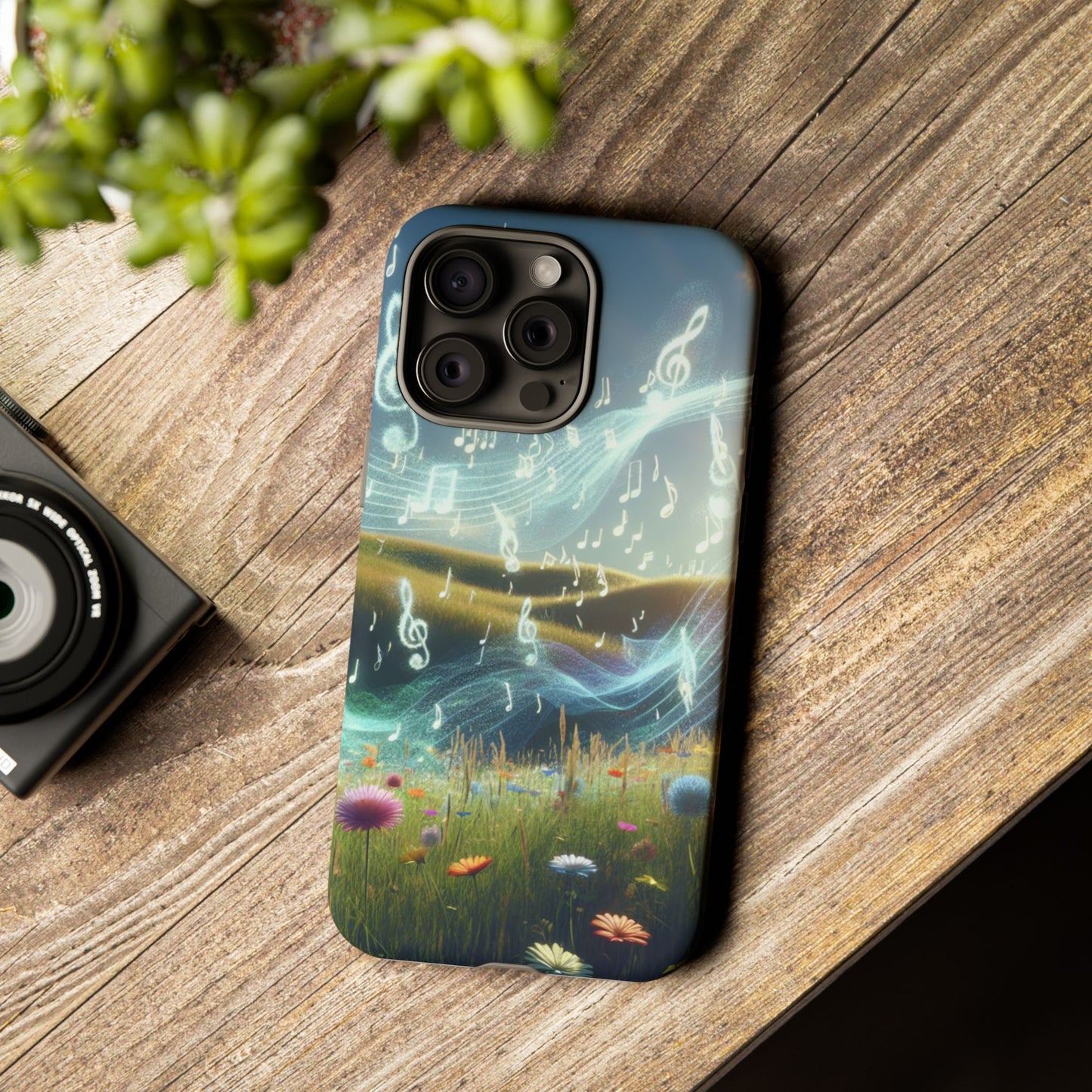 Musical Notes Phone Case - Nature-Inspired Tough Case for Music Lovers