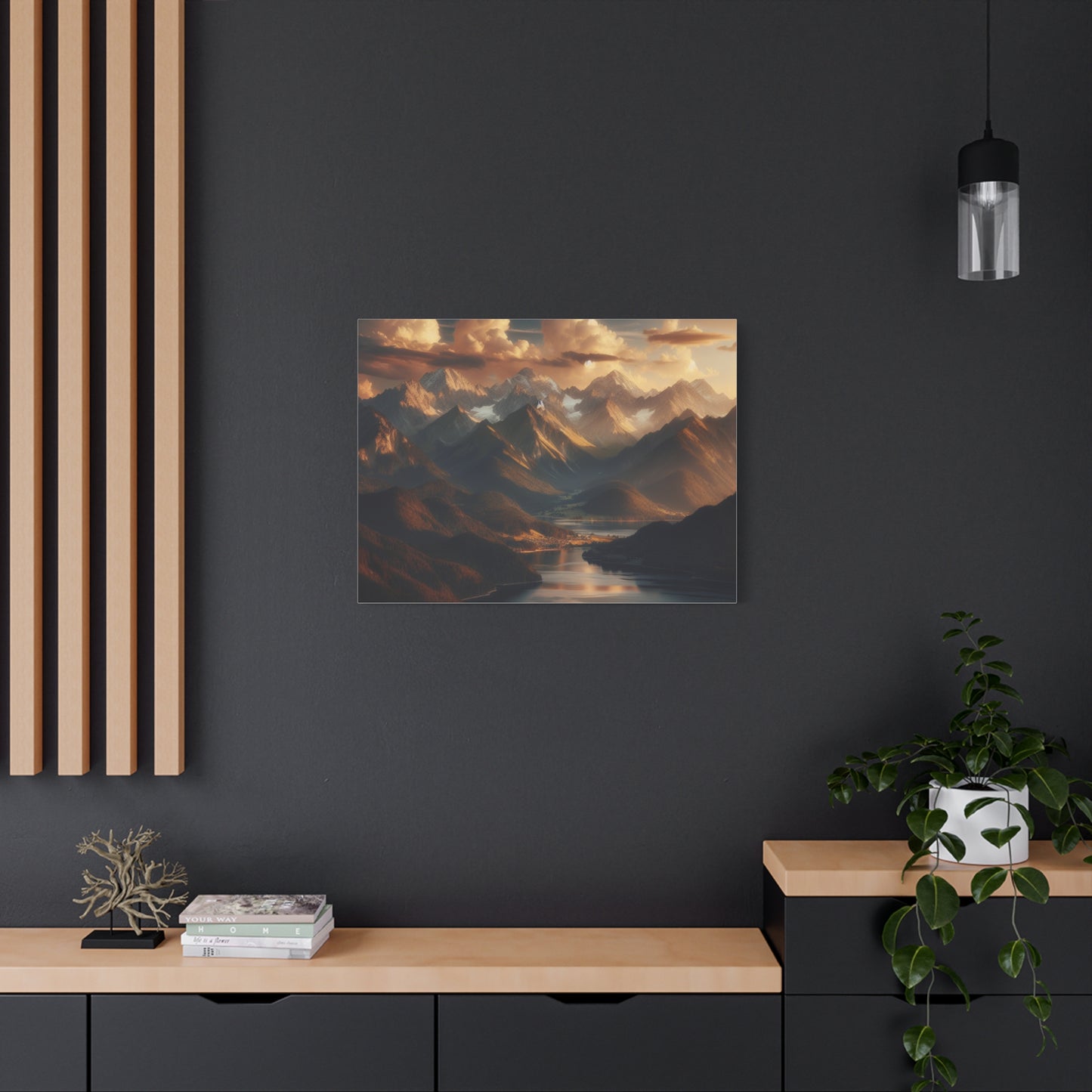 Serene Mountain Landscape Canvas Print - Stretched Artwork for Home Decor